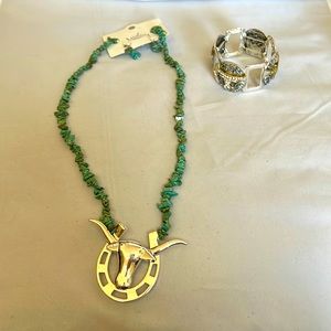 Necklace, earrings, and bracelet- brand new!